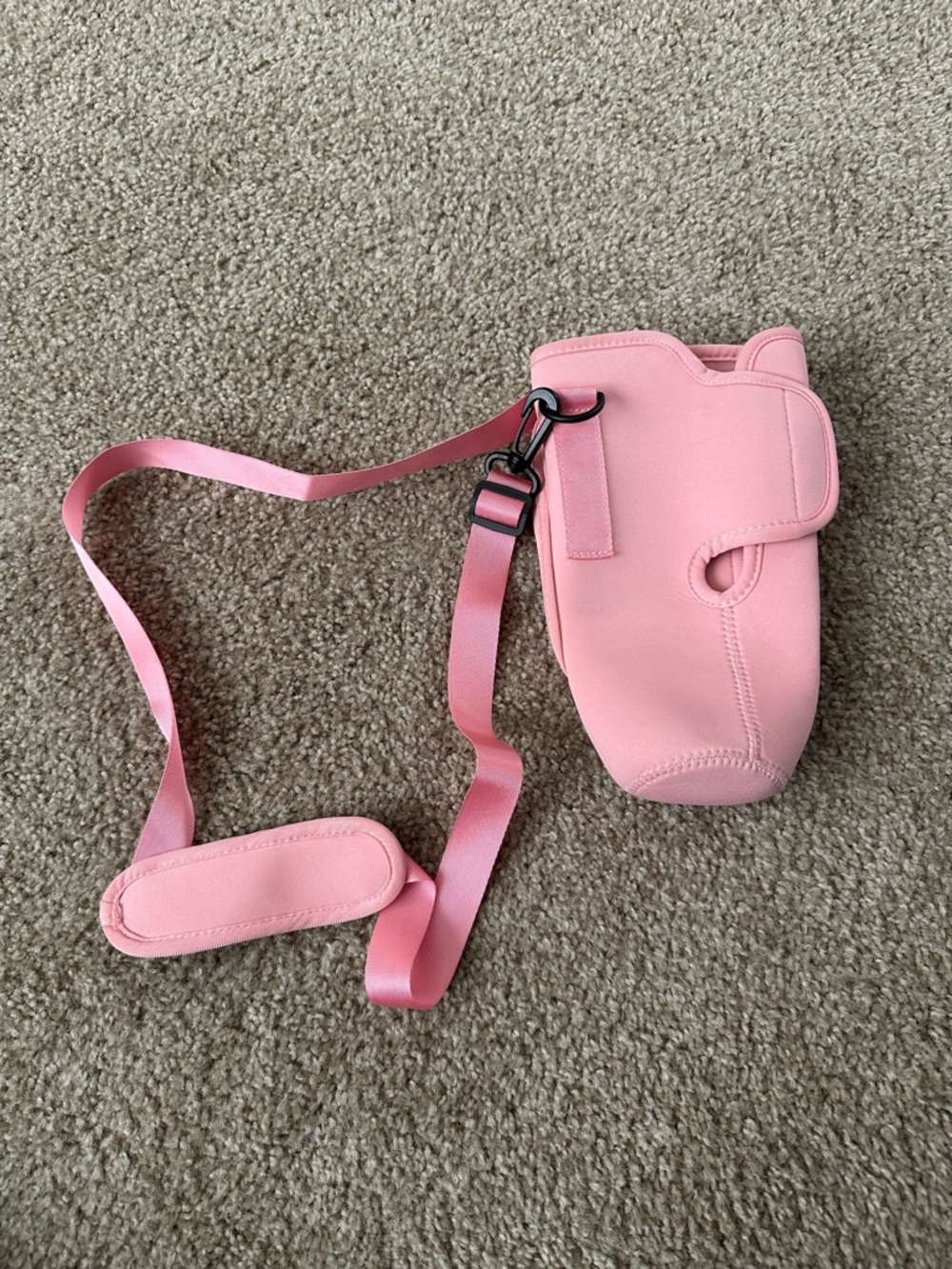 Pink Neoprene Crossbody Waterbottle Bag